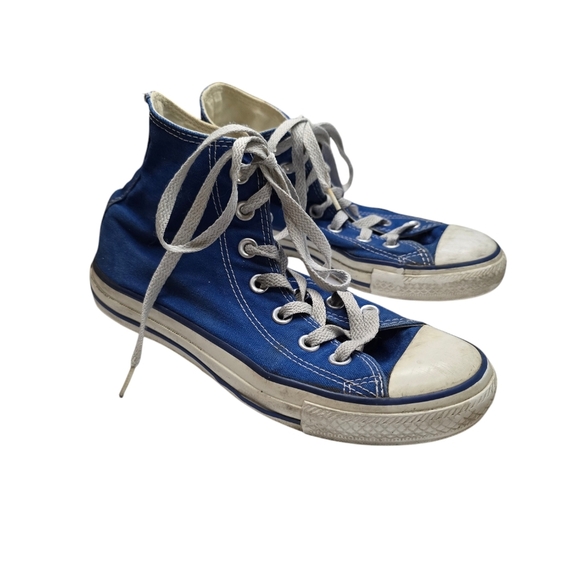 Converse Blue White Mid Top Unisex Sneakers - Picture 1 of 7